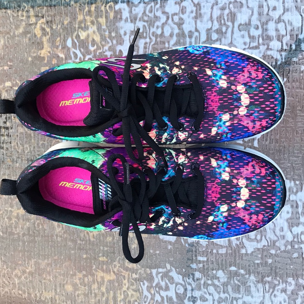 Multi colored Skechers athletic shoes
